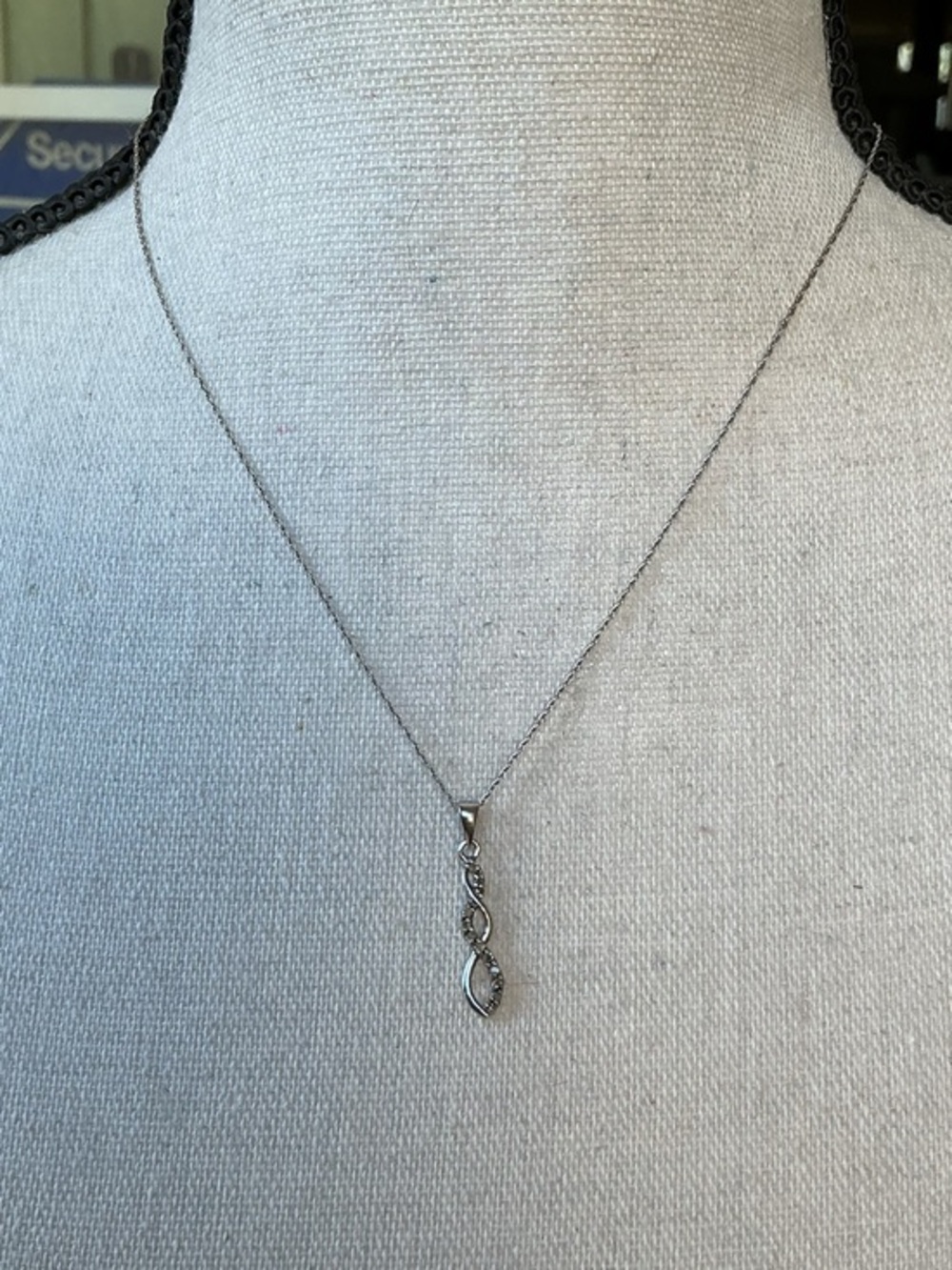 Sterling Silver Genuine Diamond Infinity Pendant Necklace